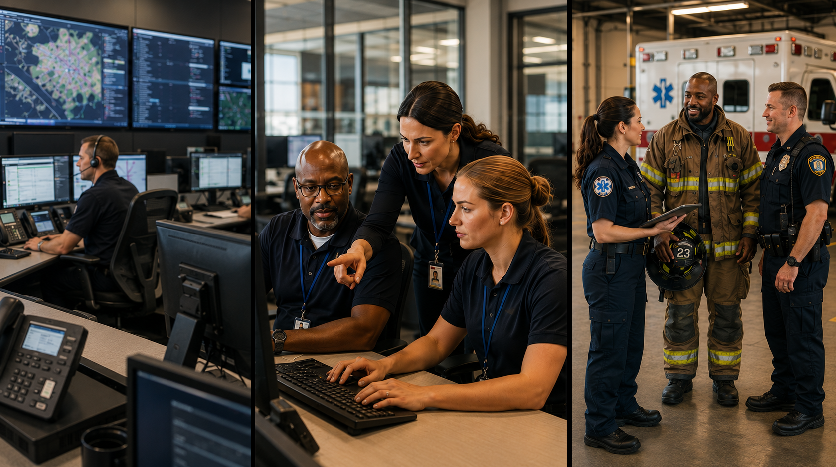 SRT team members supporting public safety telecommunicators and first responders in the field